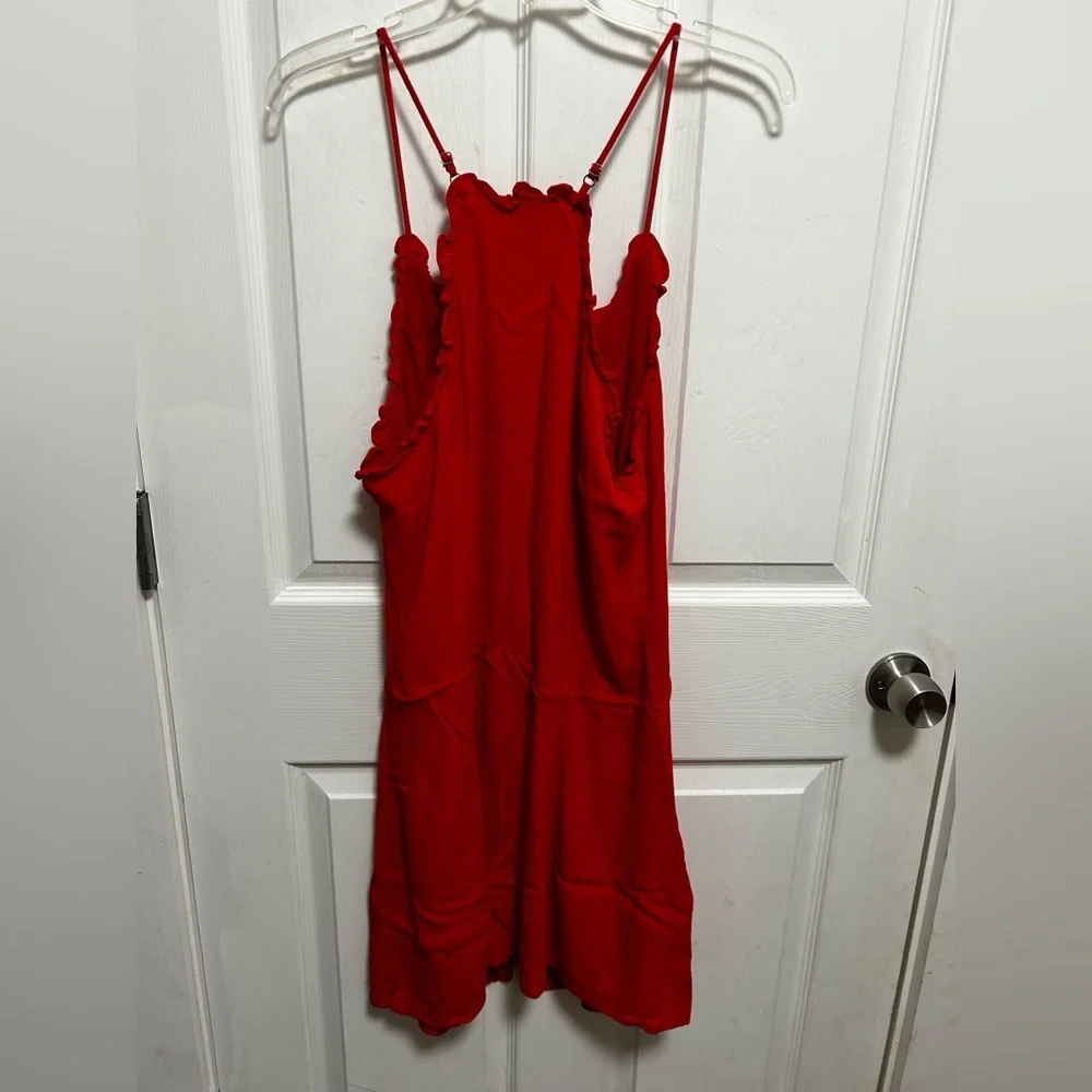 Miss Me Red Mini Dress with Button Front